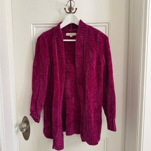 Loft Magenta Cardigan Sweater